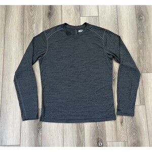 REI Co-op Crew Neck Long Sleeve Shirt 100% Polyester Charcoal Gray Mens Sz Small
